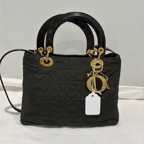 Authentic Christian Dior Lady Dior green Cannage Quilted Bag w/ certificate - Picture 2 of 16